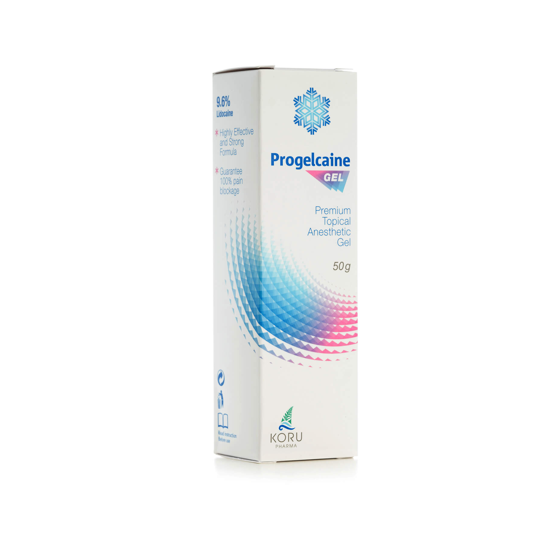 Progelcaine-50g-box-angle-Koru-Pharma-e